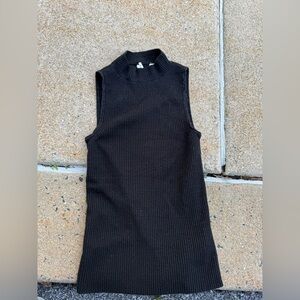 Moth Black Sleeveless Ribbed Top